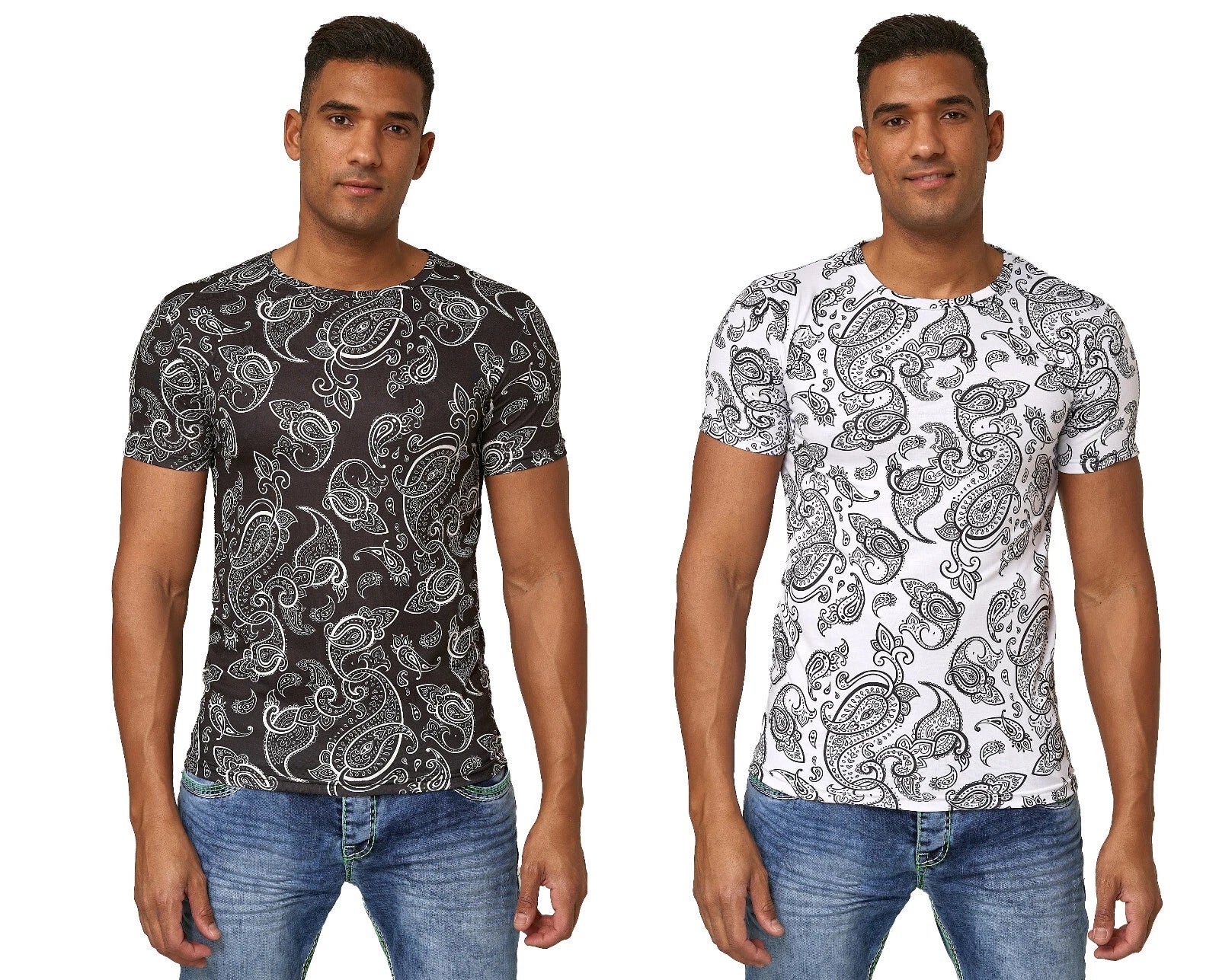 Bandana T-Shirt Streetwear Shirt Hip Hop Tupac 2Pac Men's Black White
