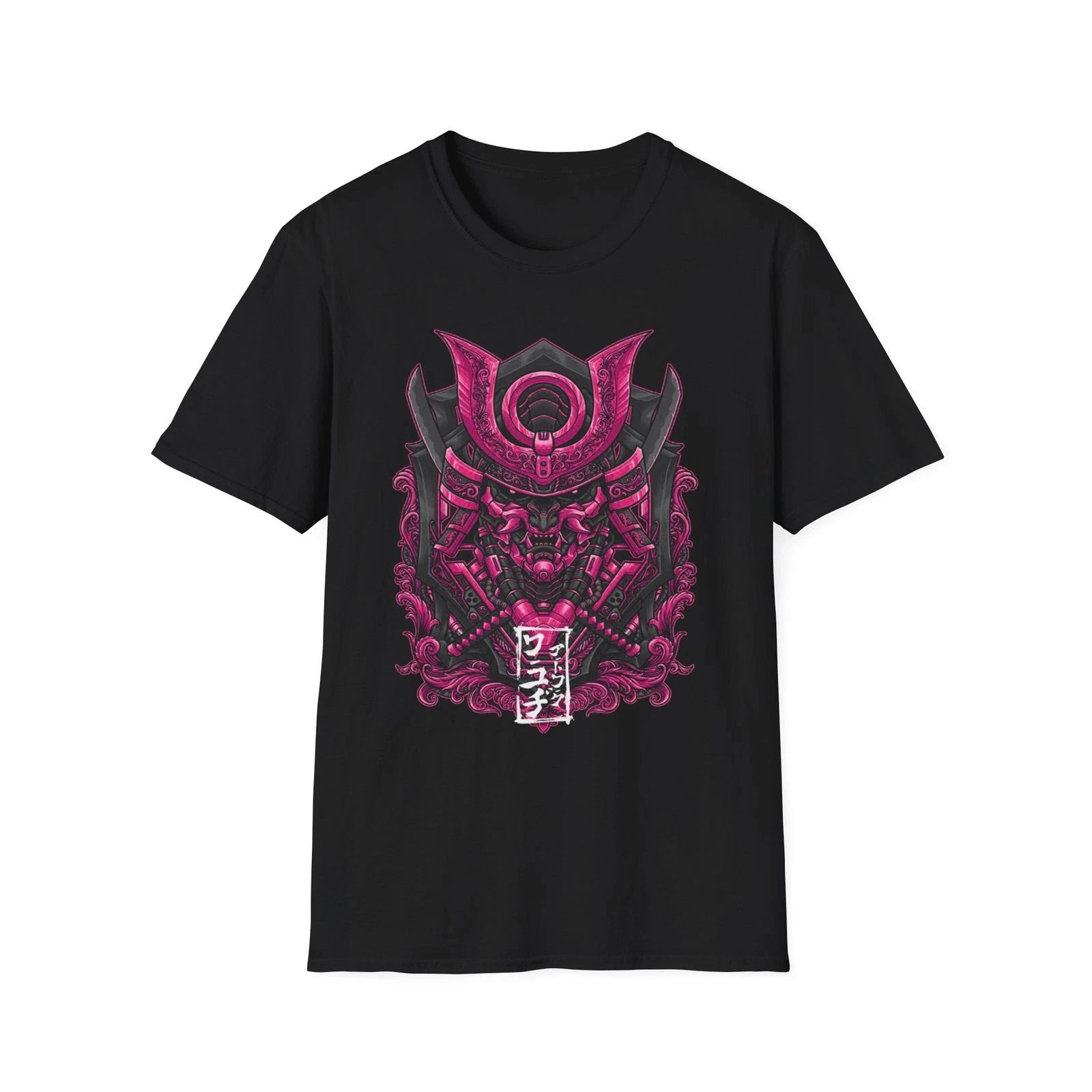 Samurai-Themed Unisex Softstyle T-Shirt, Anime Fashion, Graphic Tee, Cool