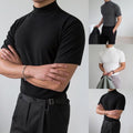 Polyester Spandex Men's for Slim Fit T Shirt Half High Collar Casual Daily Wear