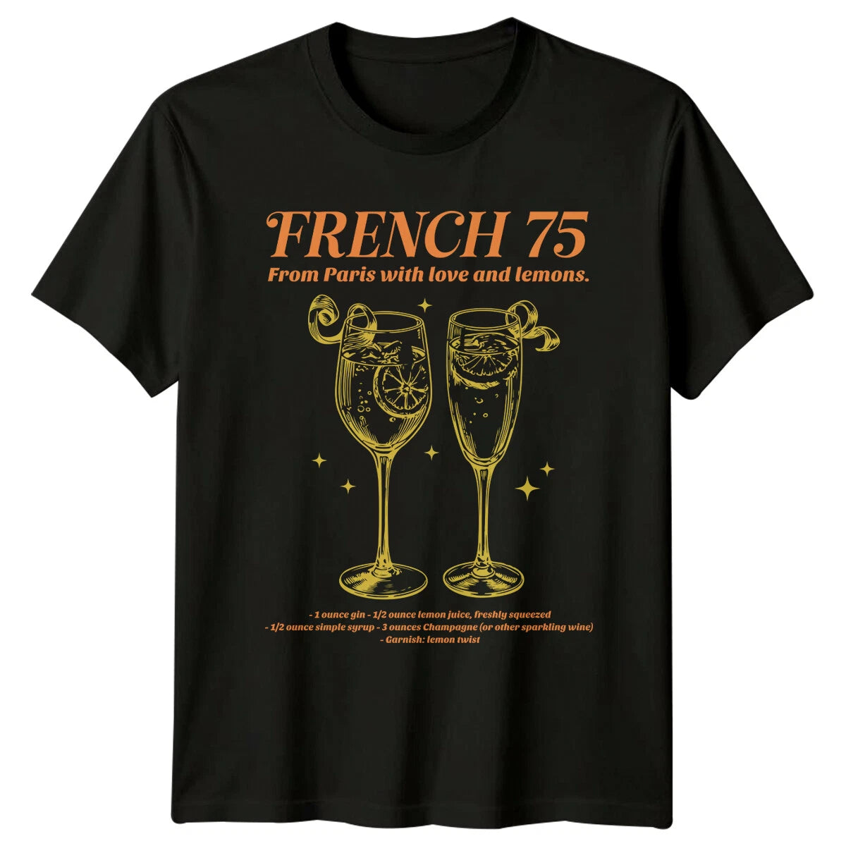 French 75 Cocktail T-Shirt - From Paris With Love & Lemons