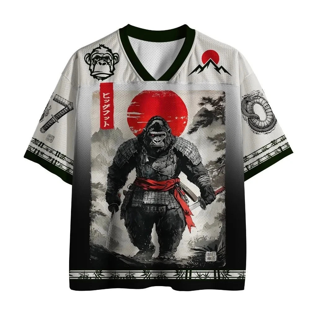 Samurai Gorilla 3D Printed Football Jersey Unisex Polyester Breathable Quickdry
