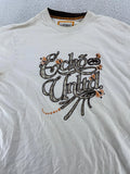 Ecko Unltd Shirt Mens 2XL White Plaid Graphic Streetwear Skate Hip Hop Tee y2k