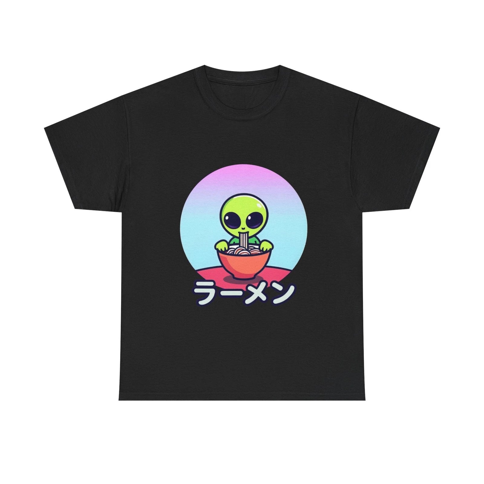 Alien Ramen Unisex Tee Cute Japanese Graphic T-Shirt Sci-Fi Humor Shirt Fun Gift