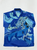 Brother Men's Blue Gothic Y2K Dragon Graphic Shirt Size L Vintage