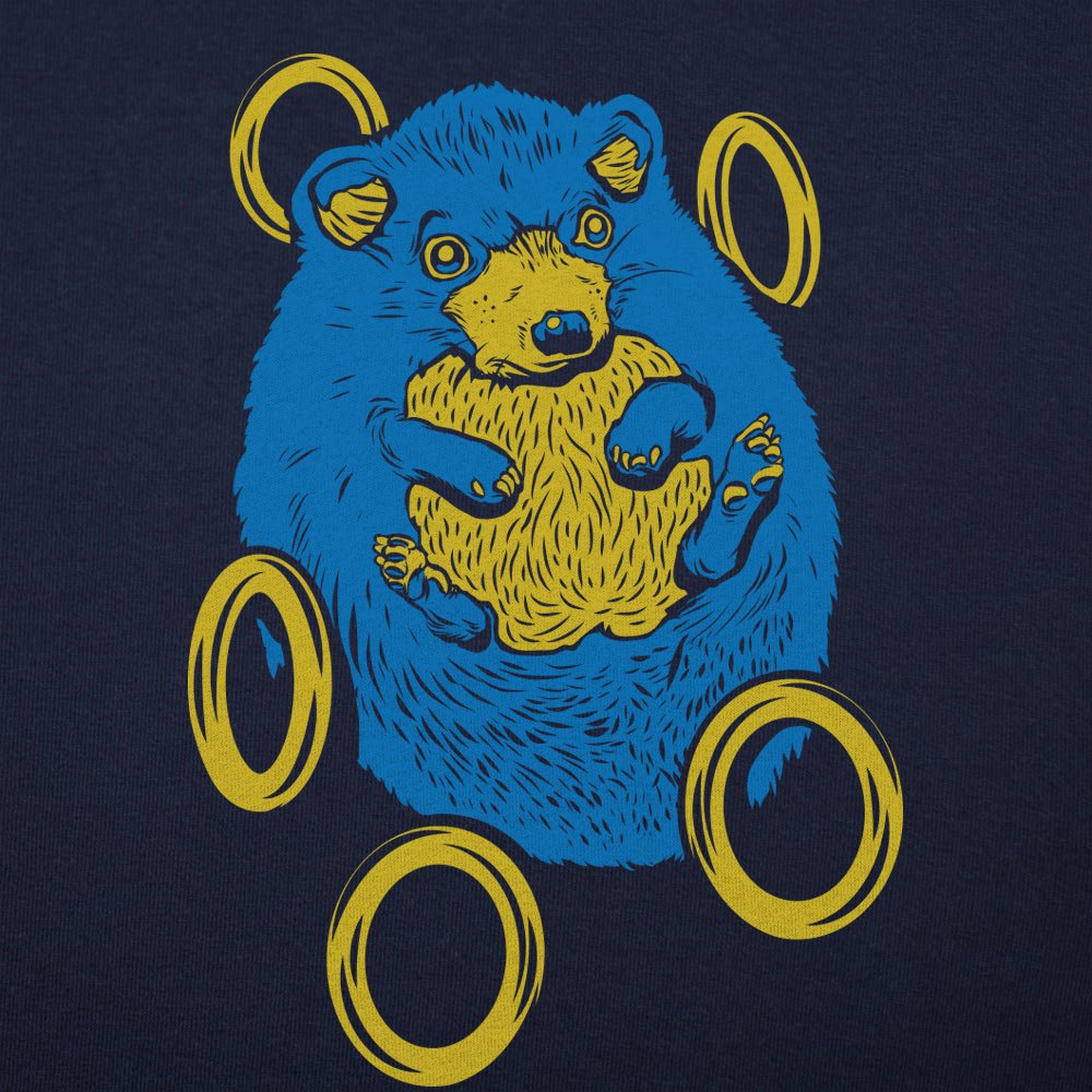 Sad Hedgehog Surrounded by Falling Gold Rings