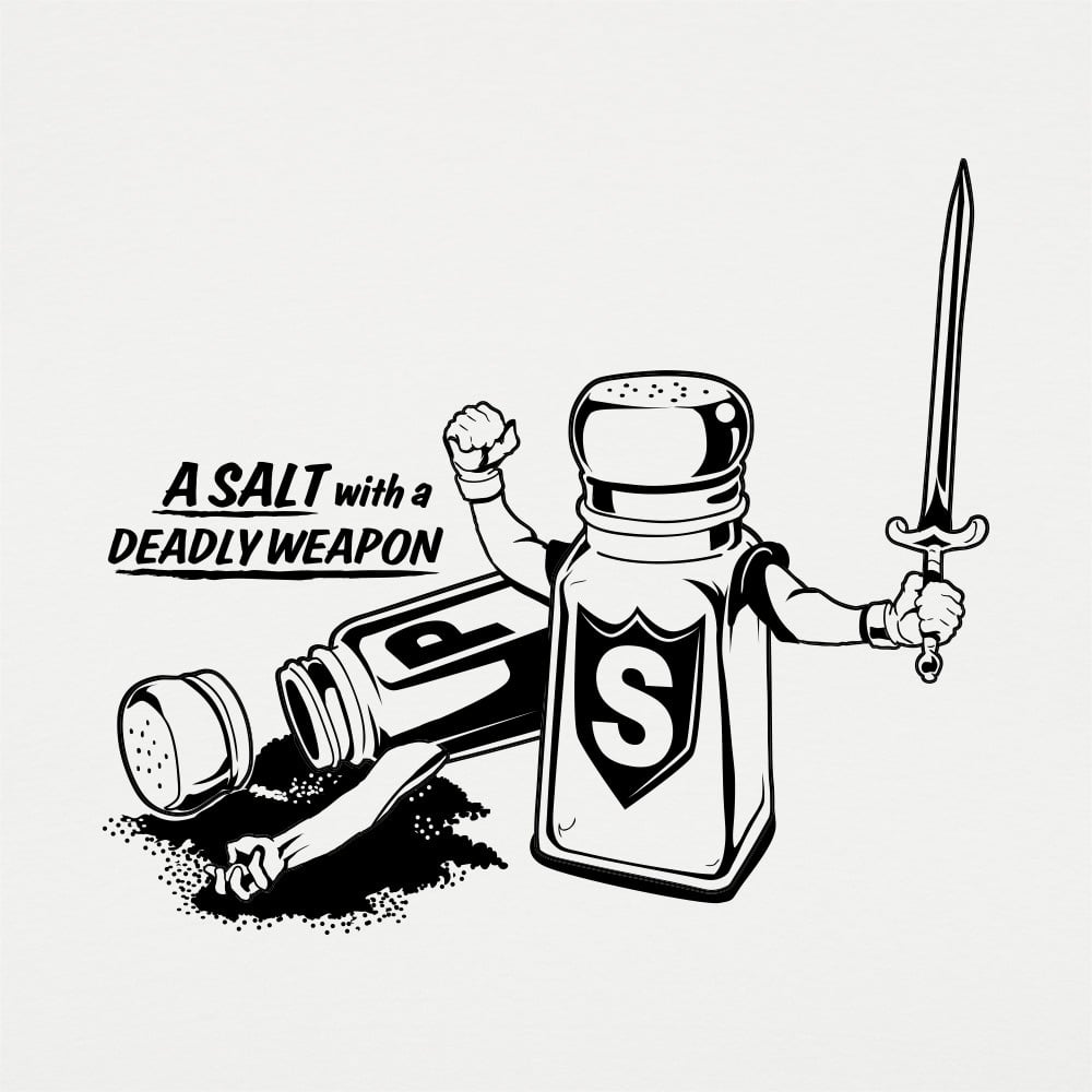 A Salt With a Deadly Weapon, Salt Shaker Wielding a Sword