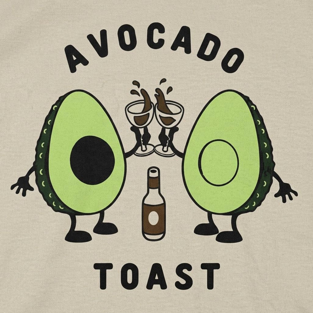 Avocado Toast Two Avocado Halves Clinking Champagne Glasses