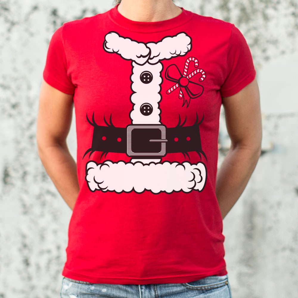 Santa Costume with Belt and Candy Cane Bow