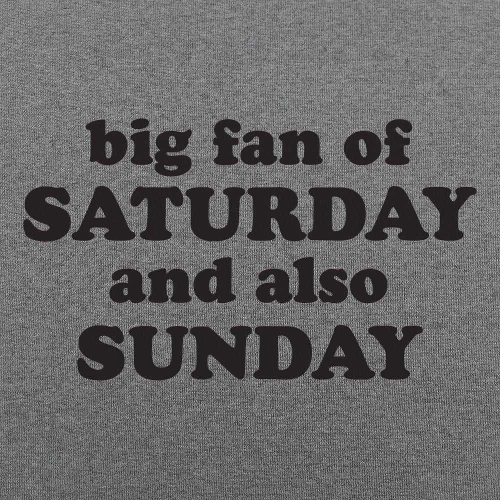 Big Fan of Saturday and Also Sunday Weekend Quote
