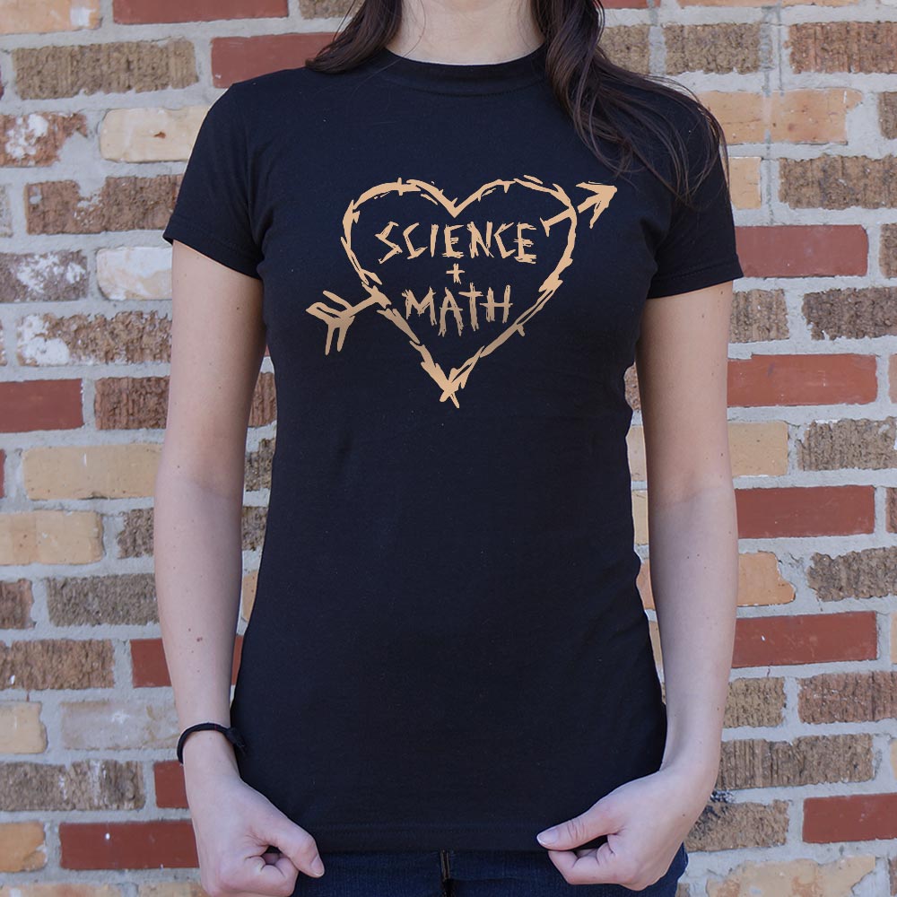 Science Loves Math Carved Heart with Arrow