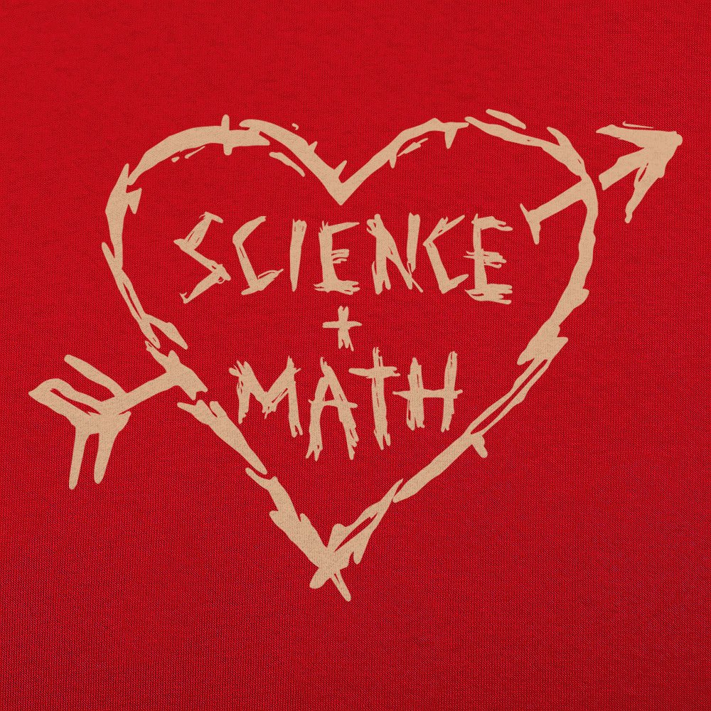 Science Loves Math Carved Heart with Arrow