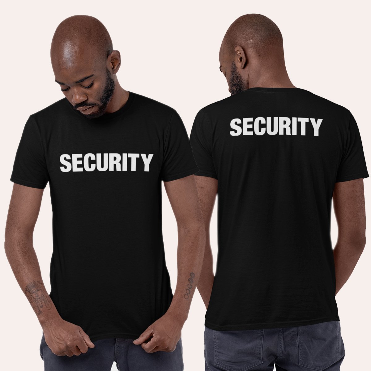 Security Front and Back Print Bouncer Staff Design