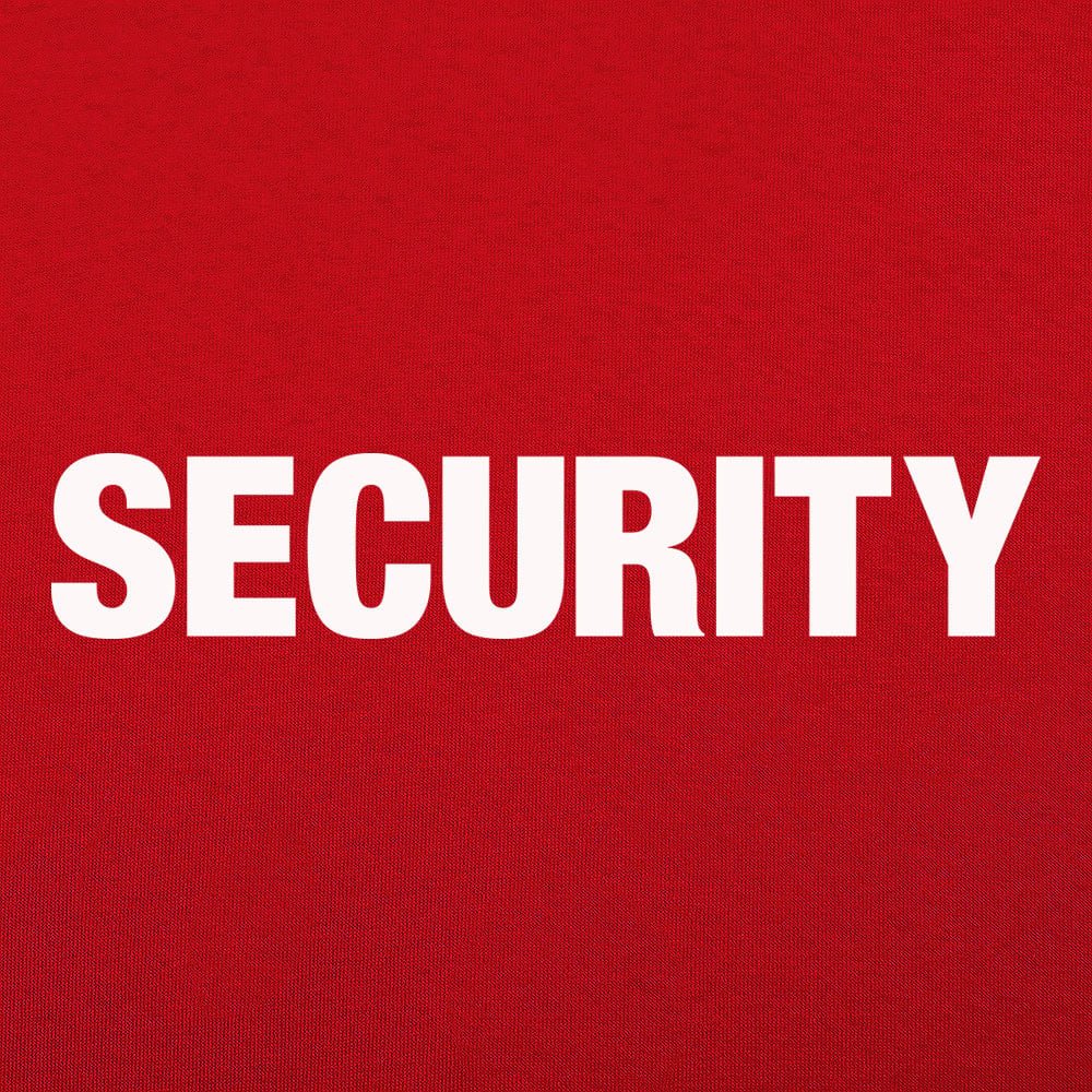 Security Front and Back Print Bouncer Staff Design