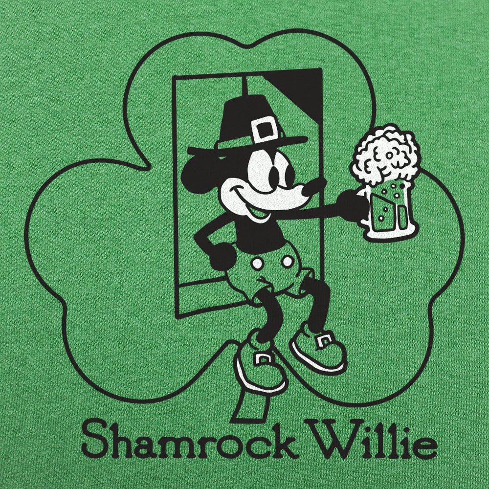 Shamrock Willie Cartoon Mouse Holding a Beer Mug