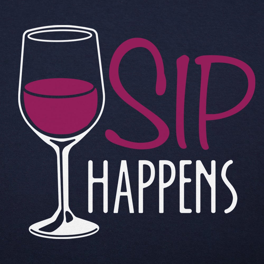 Sip Happens Wine Glass Pun
