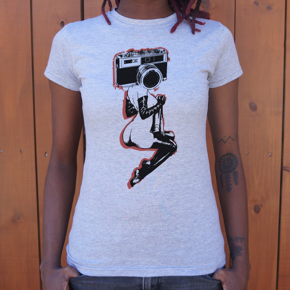 Smile Vintage Pinup Girl with Camera Head