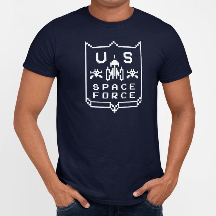 US Space Force Retro 8-Bit  Alien Invaders Graphic