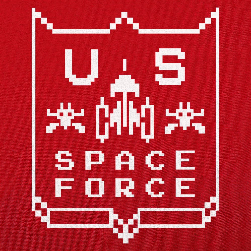 US Space Force Retro 8-Bit  Alien Invaders Graphic
