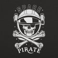Space Pirate Skull and Crossbones Graphic
