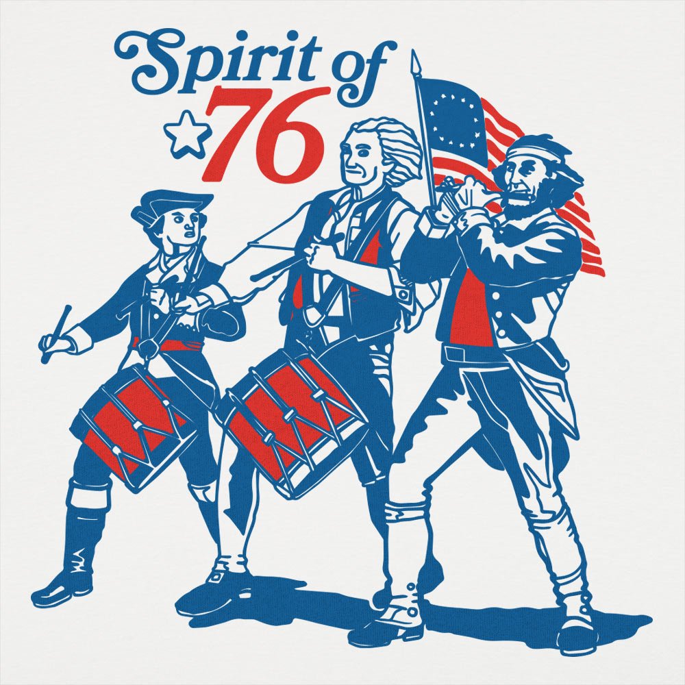 Spirit of '76 Revolutionary War Drummers and Flag Bearer