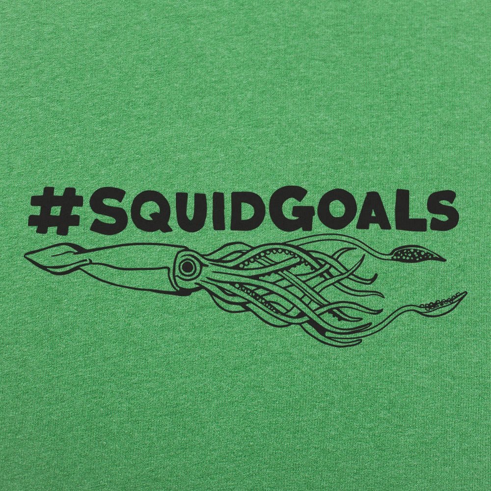 Squid Goals Hashtag Pun with Squid Illustration