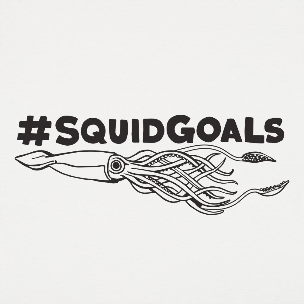 Squid Goals Hashtag Pun with Squid Illustration
