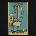 Tarot Ace of Swords Card with Hand Gripping a Blade