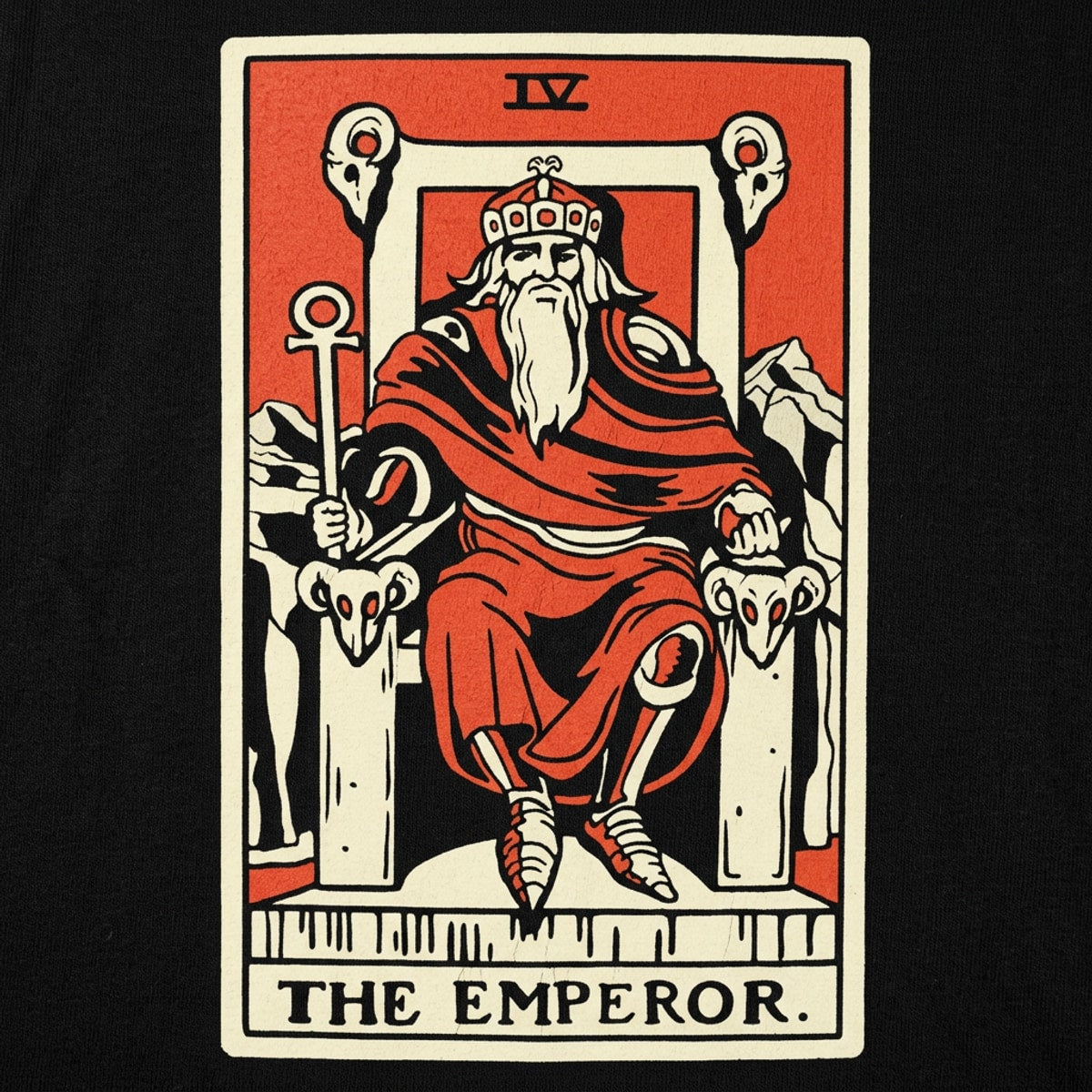 Tarot Emperor Card with Crowned King on Throne