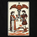 Tarot Two of Cups Lovers Toasting with a Winged Caduceus