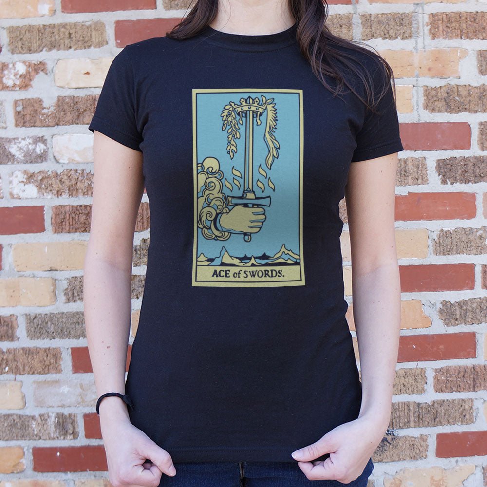 Tarot Ace of Swords Card with Hand Gripping a Blade