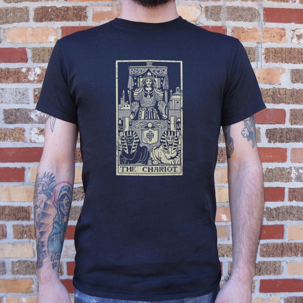 Tarot Chariot Card with Armored Knight and Sphinxes
