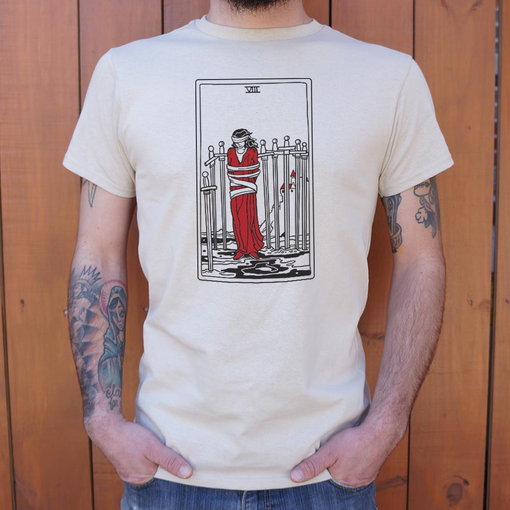 Tarot Card Eight Of Swords Blindfolded Woman Bound