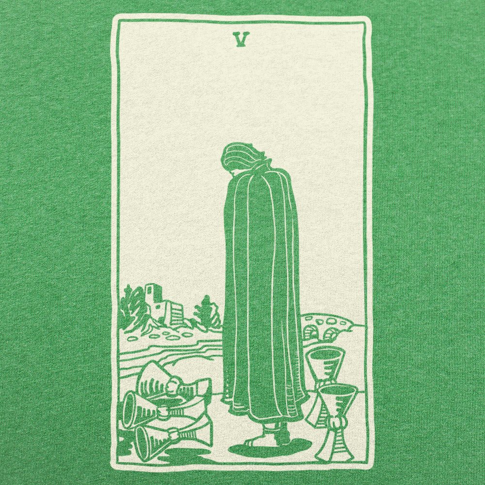 Tarot Five of Cups Card Hooded Figure Mourning