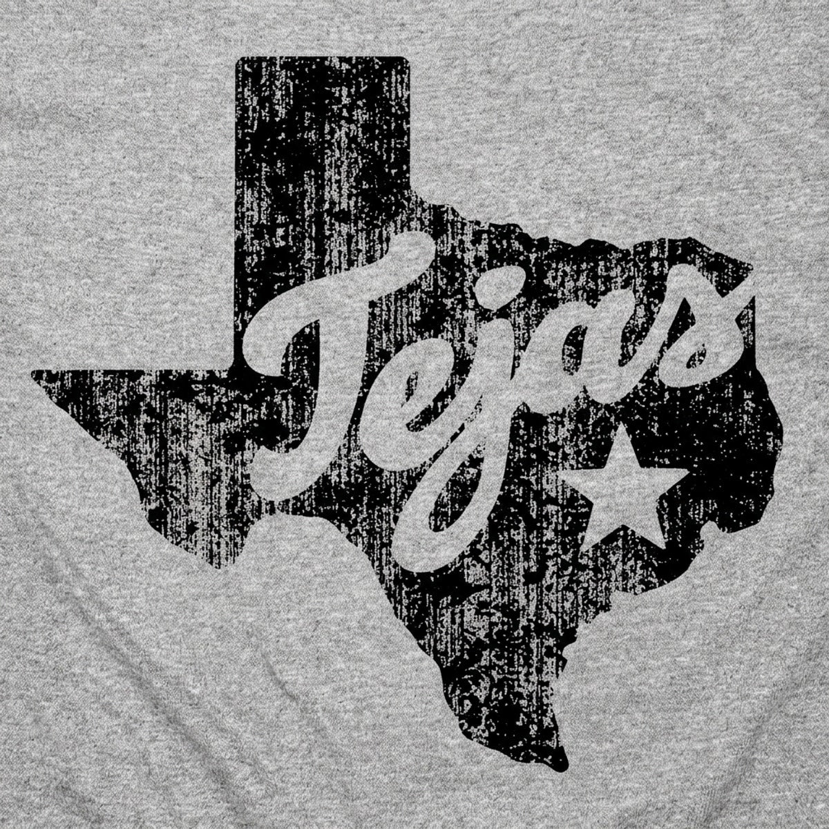 Tejas Texas State Silhouette with Lone Star