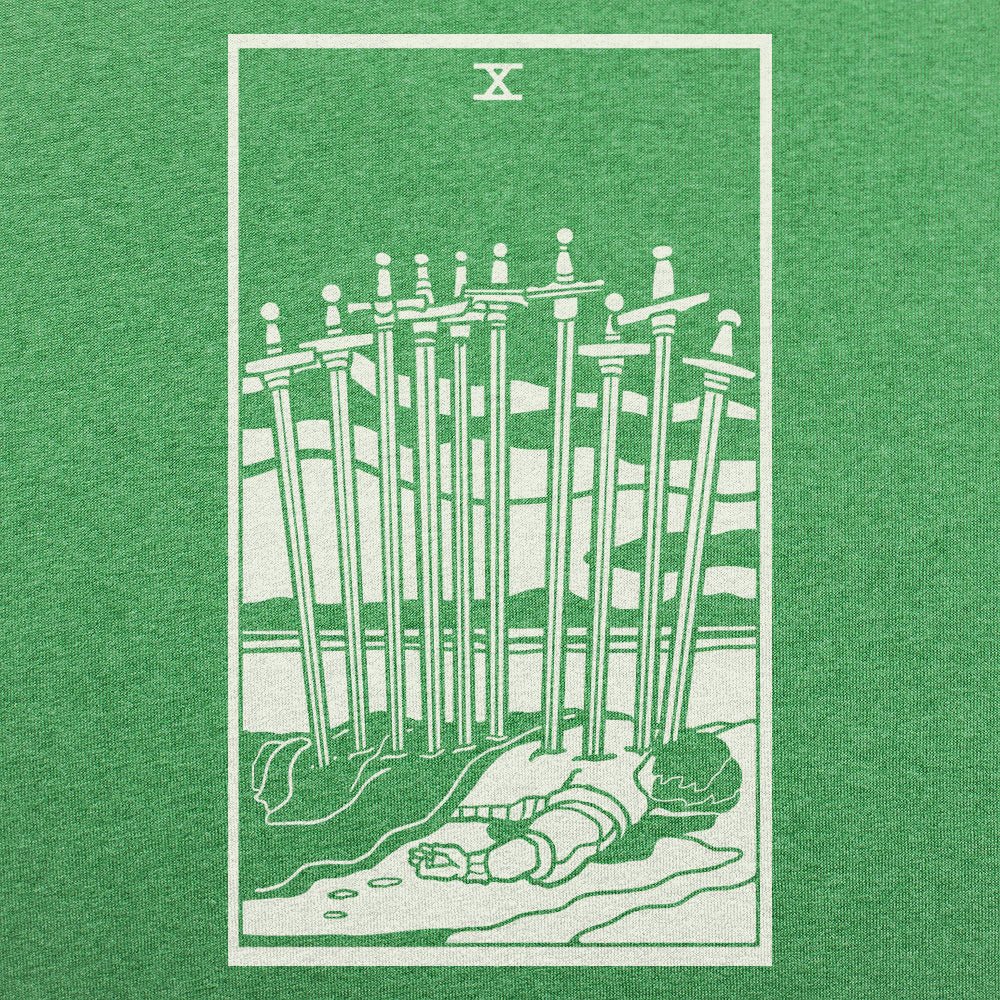 Tarot Ten of Swords Card with Fallen Figure