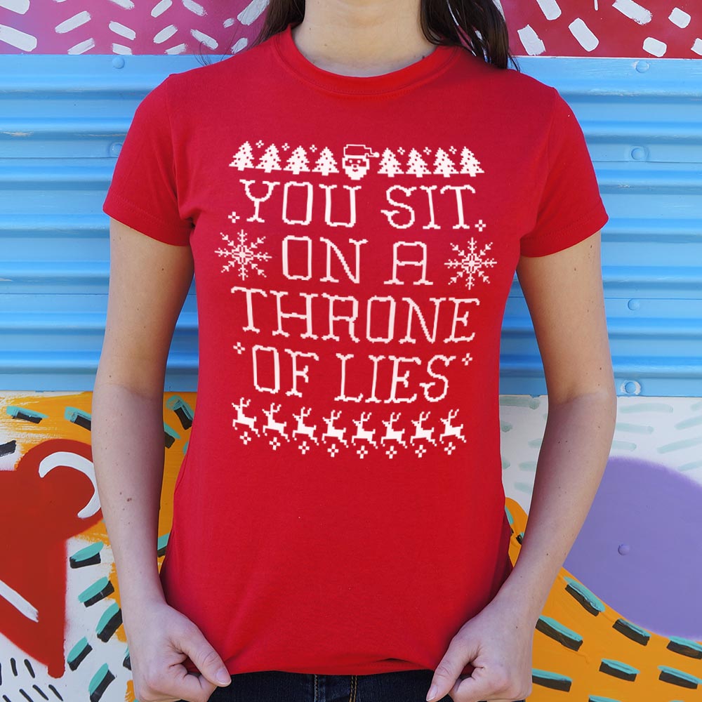 Throne of Lies Ugly Christmas Sweater Santa Quote