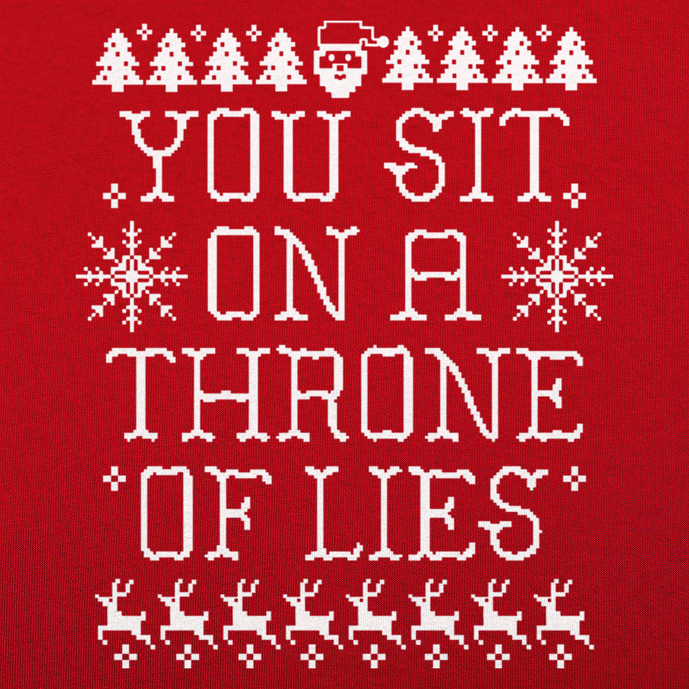 Throne of Lies Ugly Christmas Sweater Santa Quote