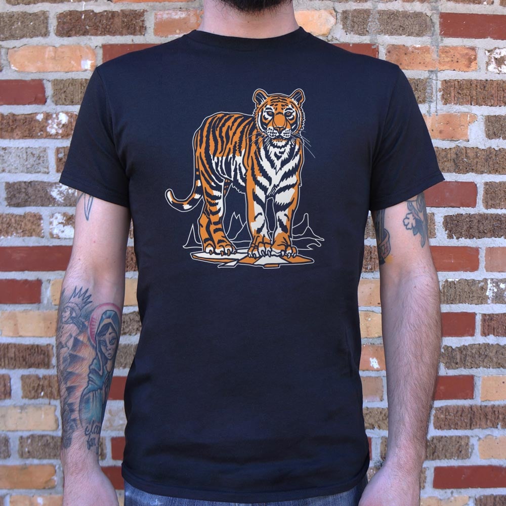 Tiger Standing on Mountain Ridge
