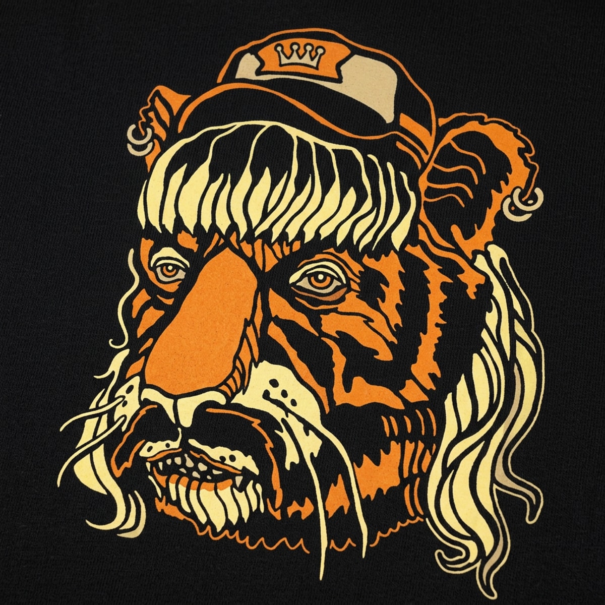 Tiger Man Mullet Half Man Half Tiger Face