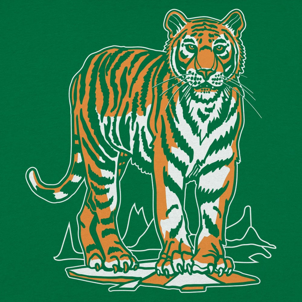 Tiger Standing on Mountain Ridge