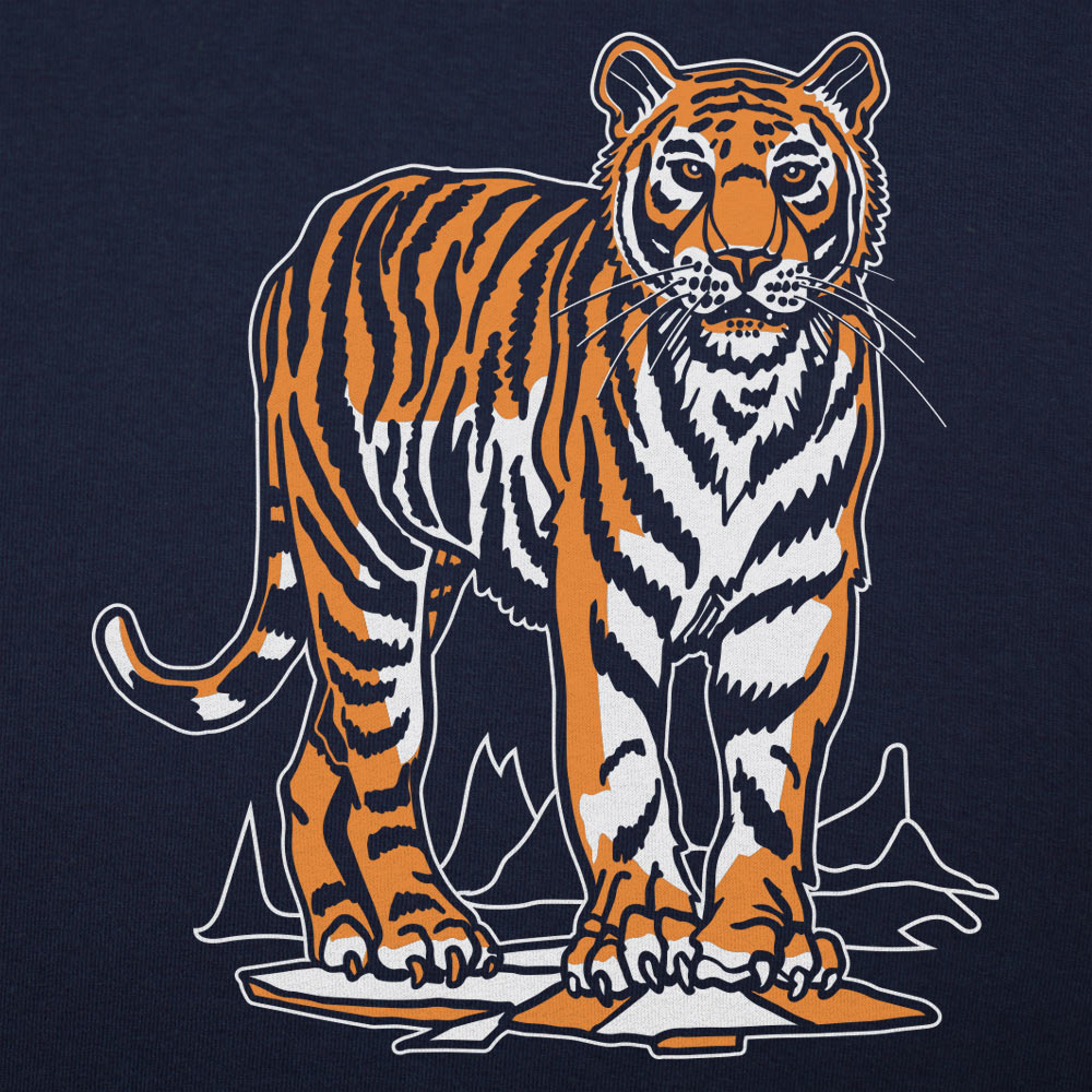 Tiger Standing on Mountain Ridge