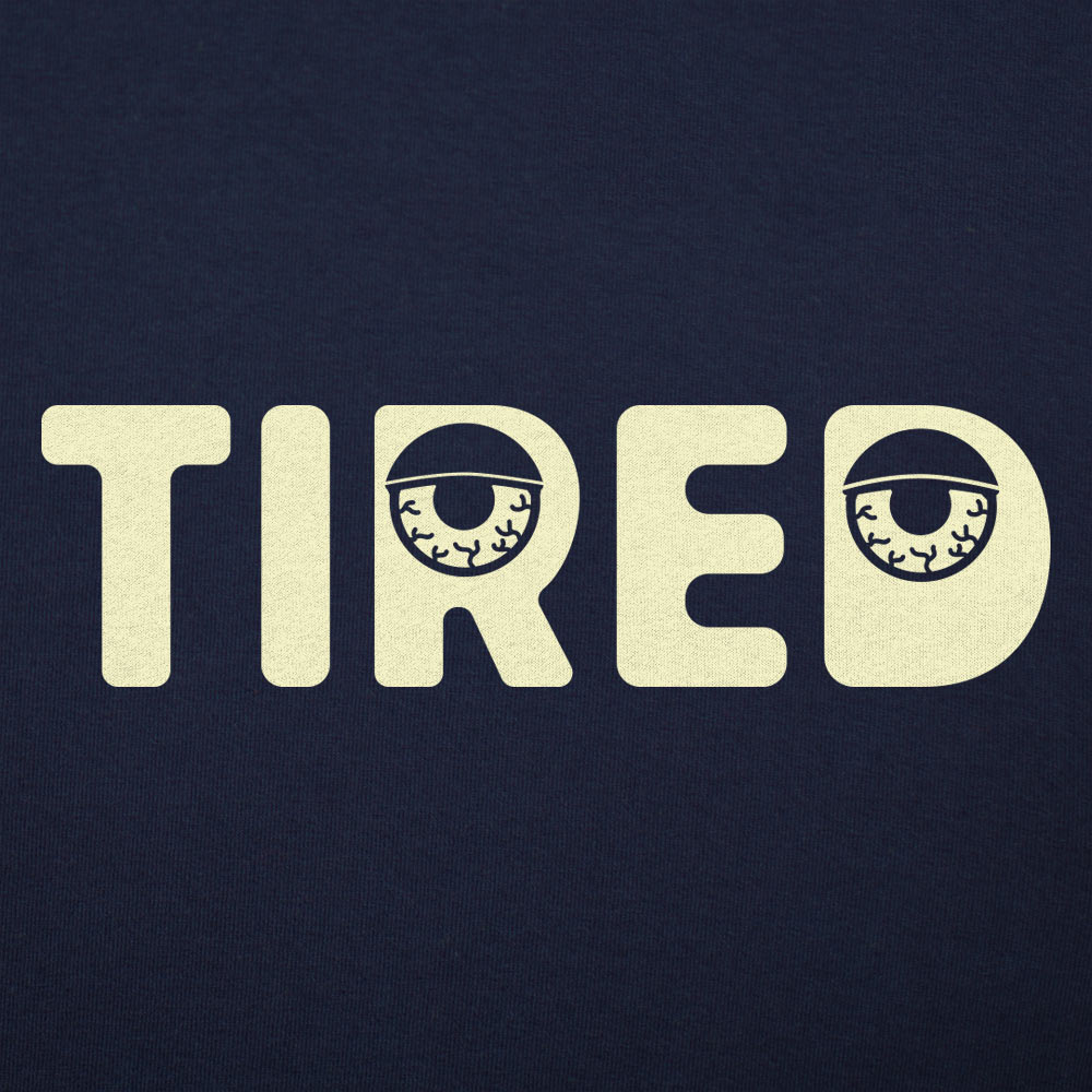 Tired with Sleepy Half Closed Eyes