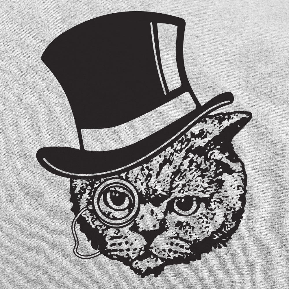 Top Hat Cat with Monocle Fancy Feline Gentleman