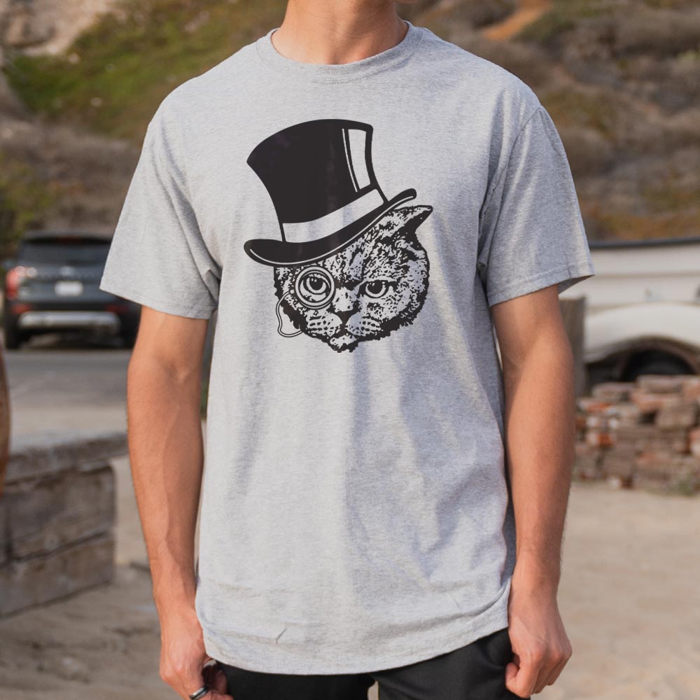 Top Hat Cat with Monocle Fancy Feline Gentleman