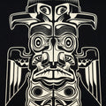 Totem Pole Design with Stacked Animal Faces