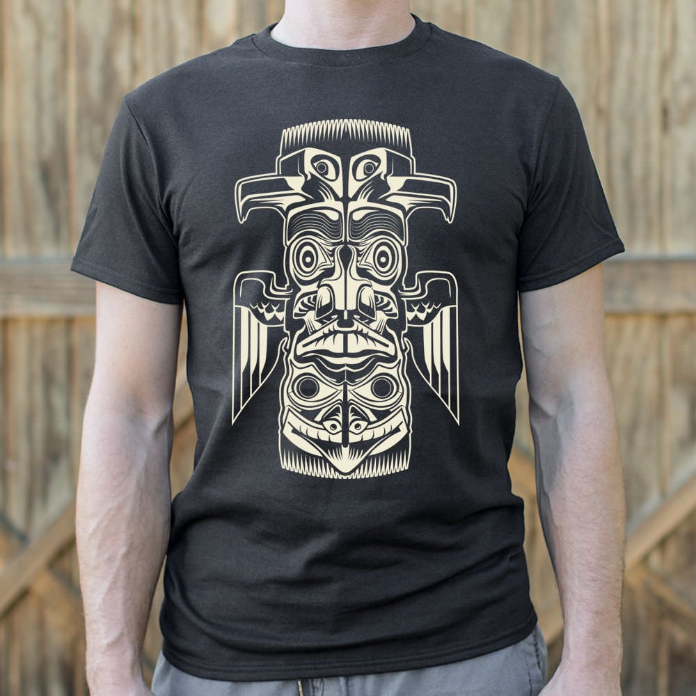 Totem Pole Design with Stacked Animal Faces