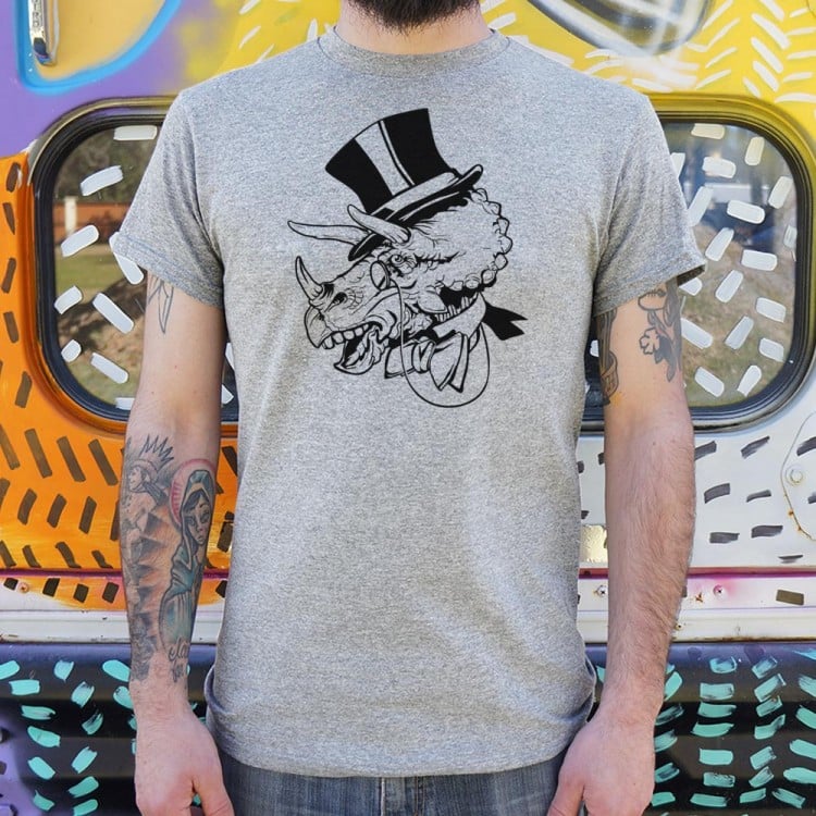 Triceratops in a Top Hat Illustration
