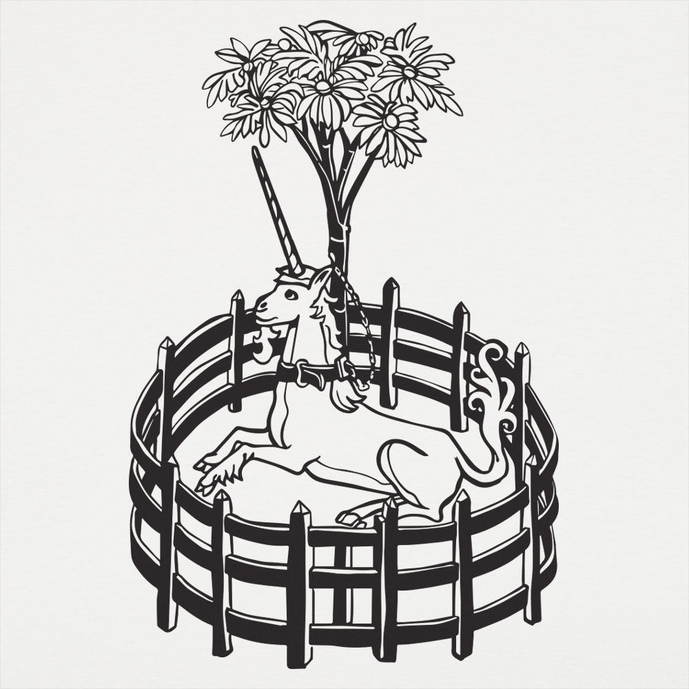 Unicorn In Captivity Illustration
