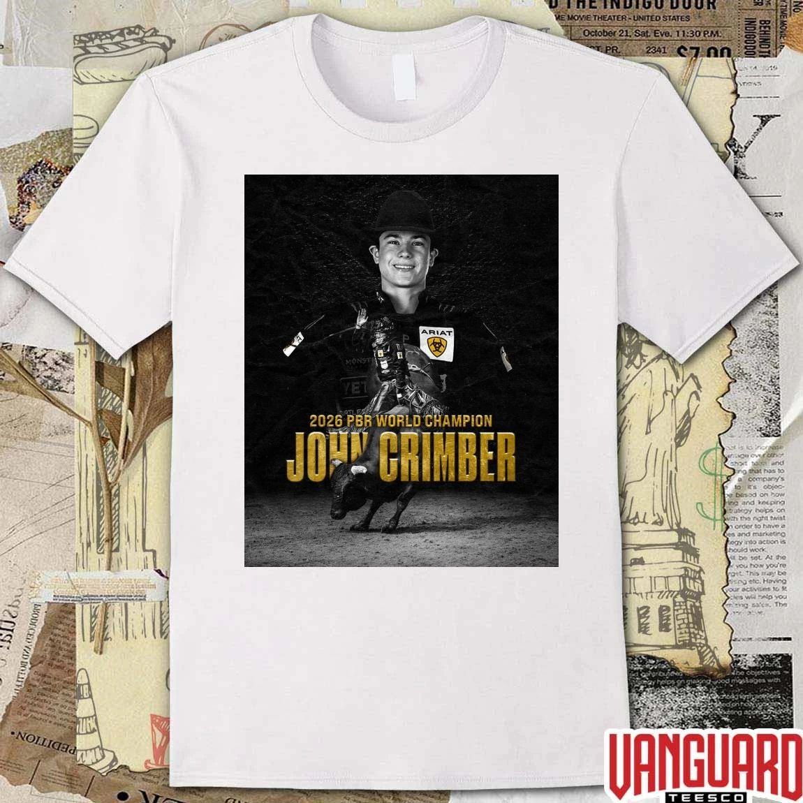 John Crimber 2026 PBR Professional Bull Riders World Champion Poster t-shirt