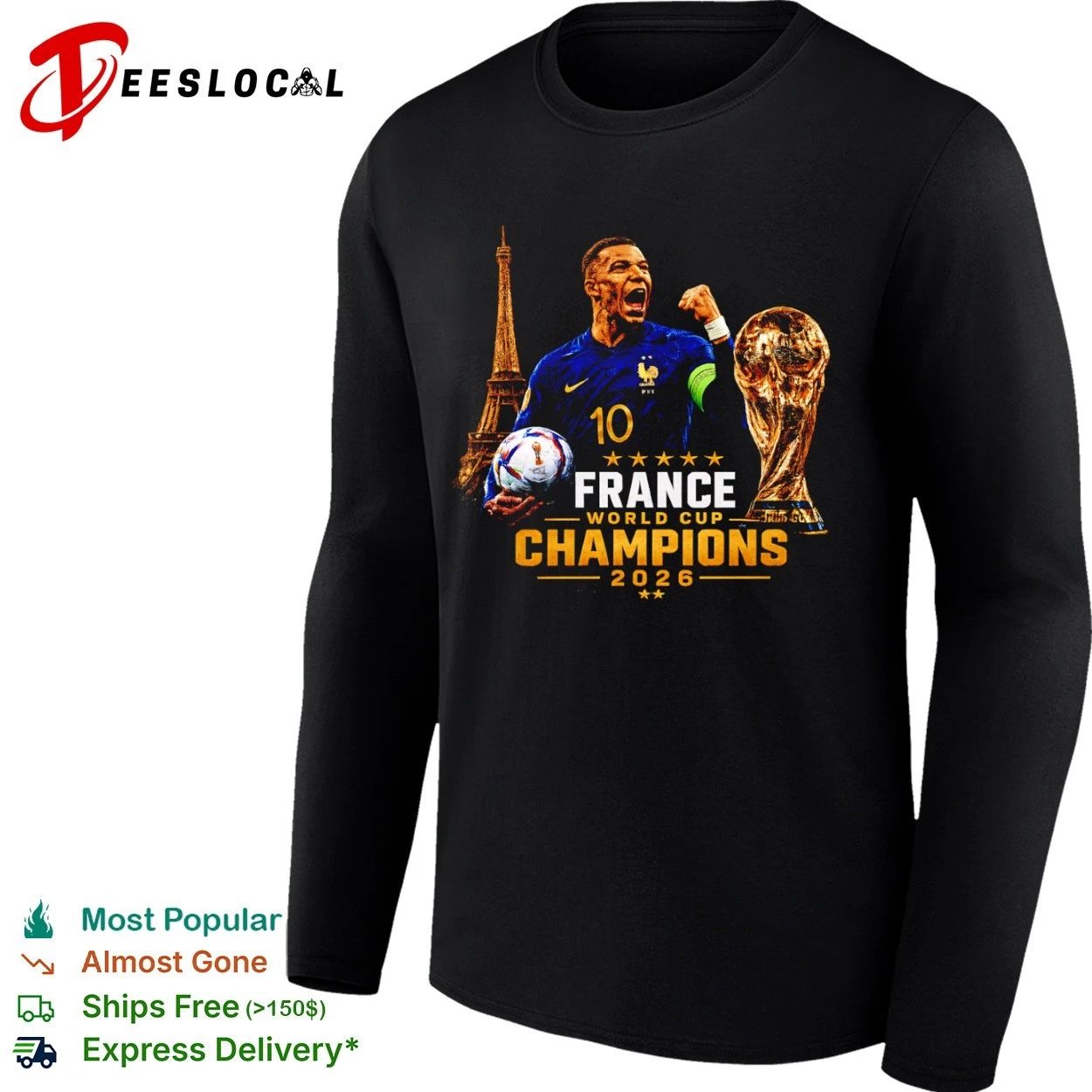 Kylian Mbappe France National Football Team World Cup Champions 2026 T-shirt